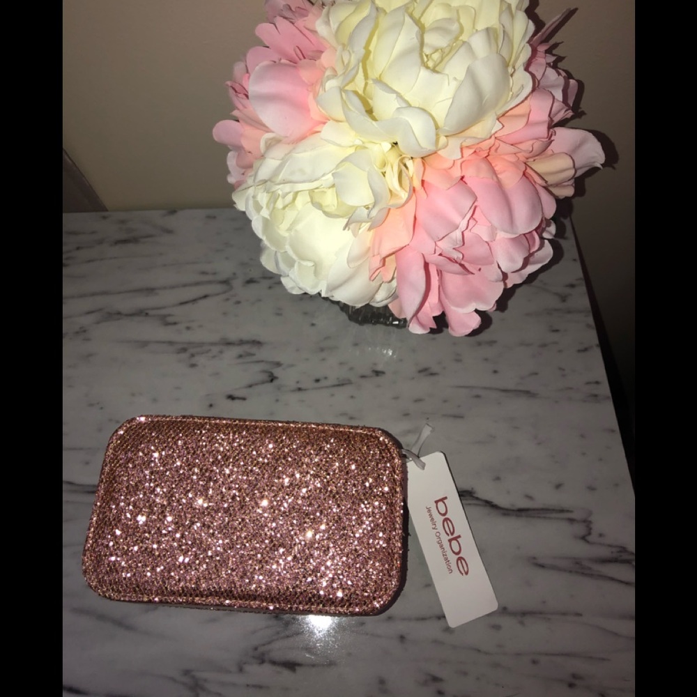 Rose Gold Glitter Jewelry Box